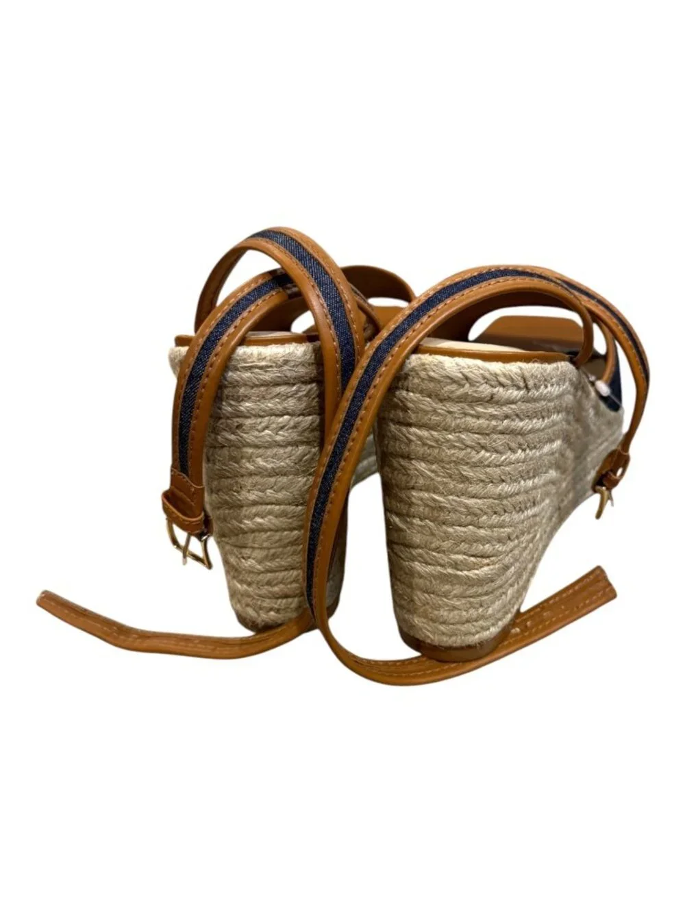 Cinq À Sept Jesse Canvas Espadrille Wedge Sandals Size 41 New